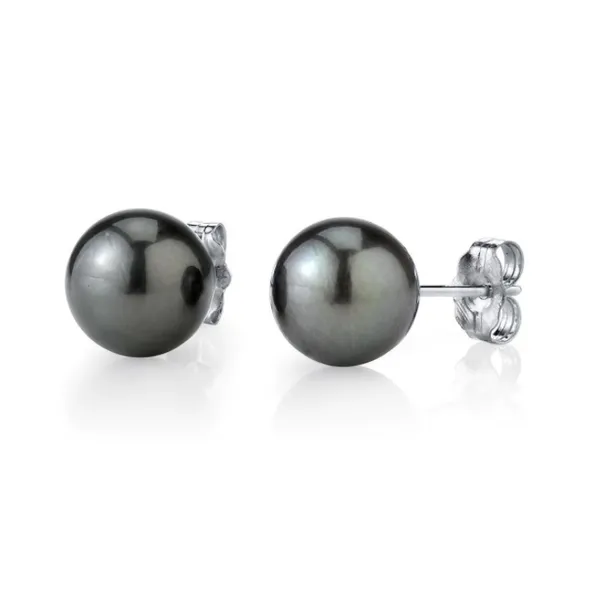 Sterling Silver Cultured Tahitian Pearl Stud Earrings Tena's Fine Diamonds and Jewelry Elberton, GA