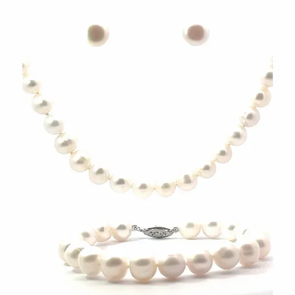 14Kt White Gold Cultured Freshwater Pearl Set Image 2 Tena's Fine Diamonds and Jewelry Athens, GA