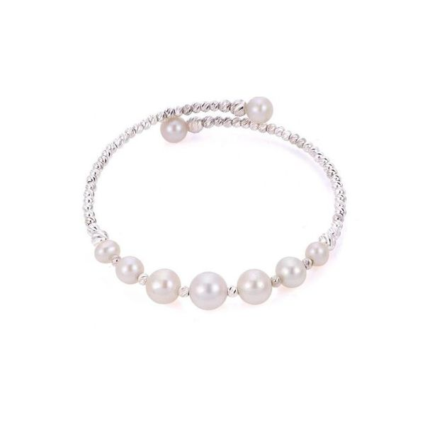 Graduated Cultured Pearl Bead Cuff Bracelet Tena's Fine Diamonds and Jewelry Athens, GA