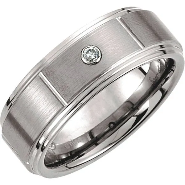 Tungsten Ridged Diamond Band Ring Tena's Fine Diamonds and Jewelry Elberton, GA