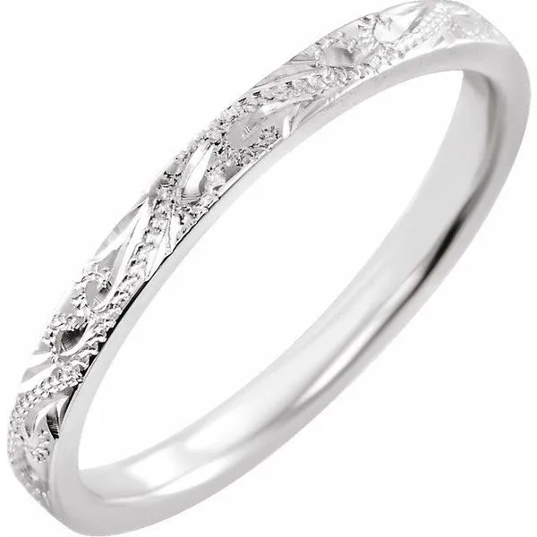 14Kt White Gold Engraved Band Tena's Fine Diamonds and Jewelry Elberton, GA
