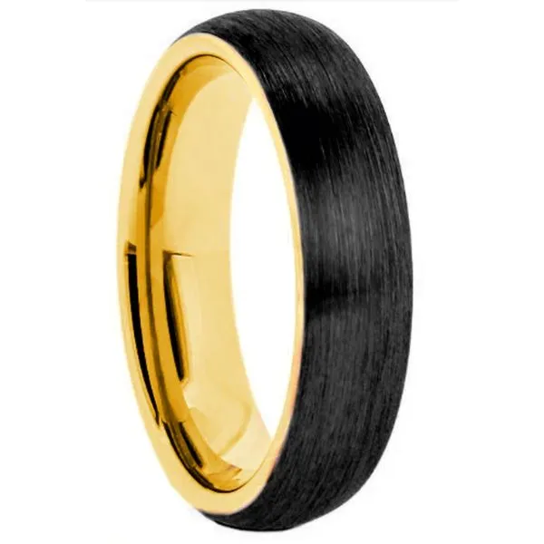 Black Tungsten Band with Gold Finish Ring Tena's Fine Diamonds and Jewelry Athens, GA