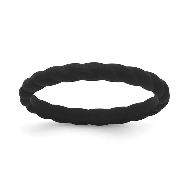 Black Silicone Braided Band Ring Tena's Fine Diamonds and Jewelry Athens, GA