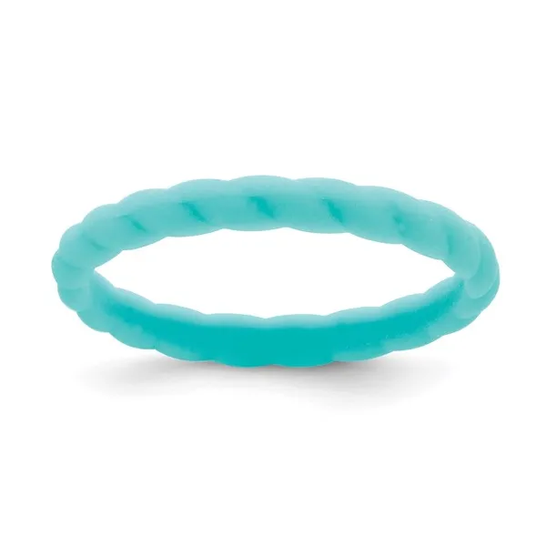 Aqua Blue Silicone Braided Band Tena's Fine Diamonds and Jewelry Athens, GA