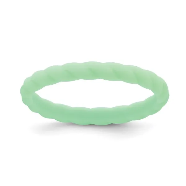 Silicone Watermelon Pink Braided Band Ring Tena's Fine Diamonds and Jewelry Athens, GA