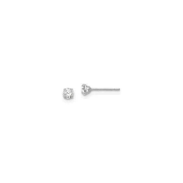 14K White Gold CZ Round Post Earrings Tena's Fine Diamonds and Jewelry Elberton, GA