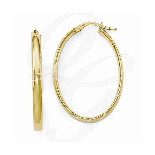 14K Polished Oval Hoop Earrings Tena's Fine Diamonds and Jewelry Elberton, GA