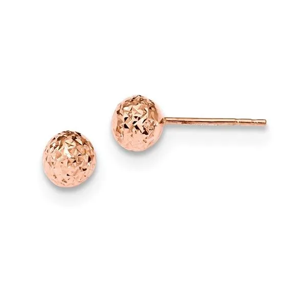 14Kt Rose D/C Ball Post Earrings Tena's Fine Diamonds and Jewelry Elberton, GA