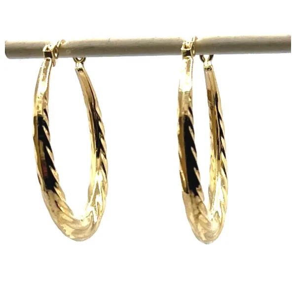 14Kt Gold Scalloped Hoop Earrings Tena's Fine Diamonds and Jewelry Elberton, GA