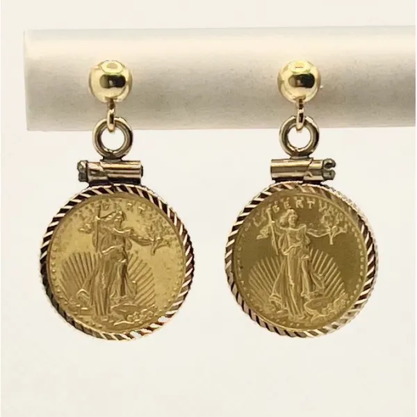 14Kt Gold Coin Earrings Tena's Fine Diamonds and Jewelry Elberton, GA
