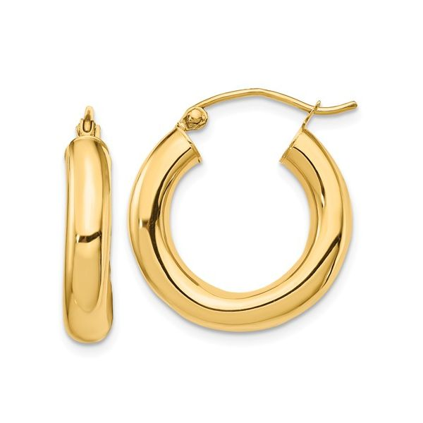 14K Gold Tube Hoop Earrings Tena's Fine Diamonds and Jewelry Athens, GA