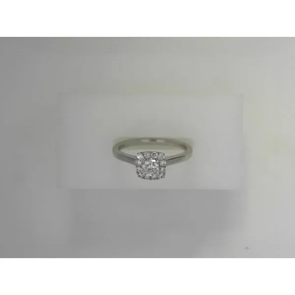 Princess Cut Diamond Halo Engagement Ring in 14K White Gold Tennies Jewelry Appleton, WI