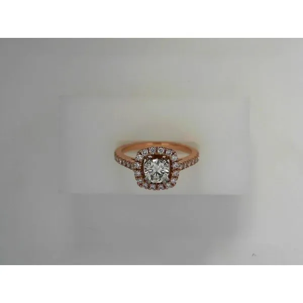 Diamond Halo Engagement Ring in 14K Rose Gold Tennies Jewelry Appleton, WI