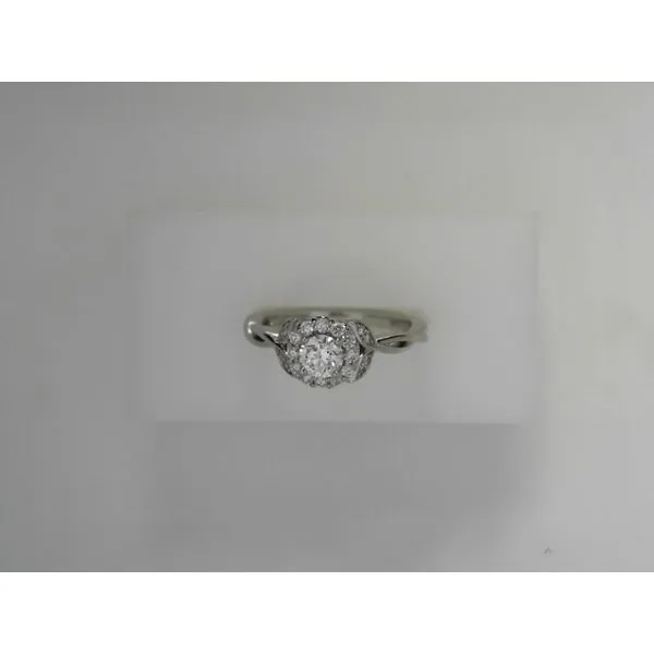 14K White Gold Diamond Halo Engagement Ring Tennies Jewelry Appleton, WI