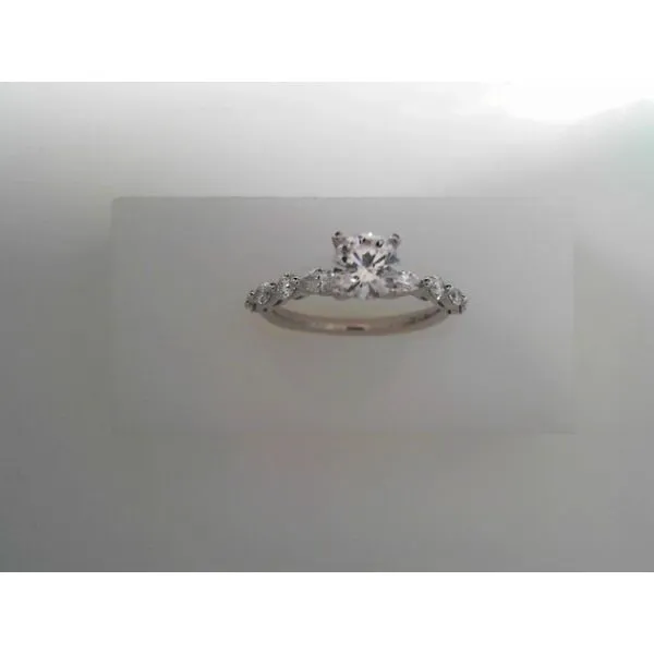 14K White Gold Engagement Ring with 0.23Tw Marquise Diamonds and 0.19Tw Round Diamonds Tennies Jewelry Appleton, WI