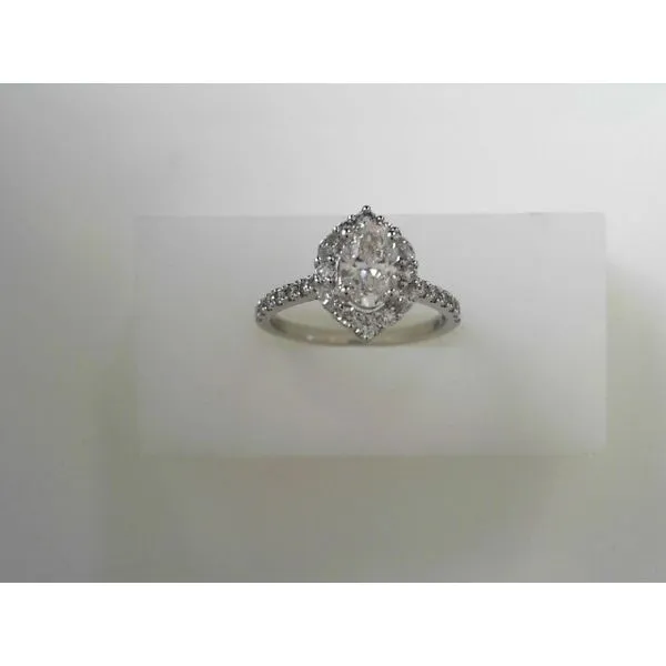 White 14 Karat Engagement Ring with Oval and Marquise Diamonds Tennies Jewelry Appleton, WI