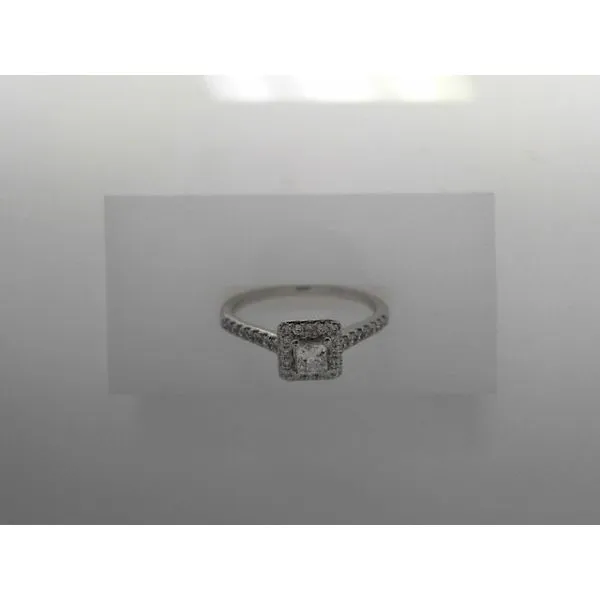 White Gold Halo Style Engagement Ring Tennies Jewelry Appleton, WI