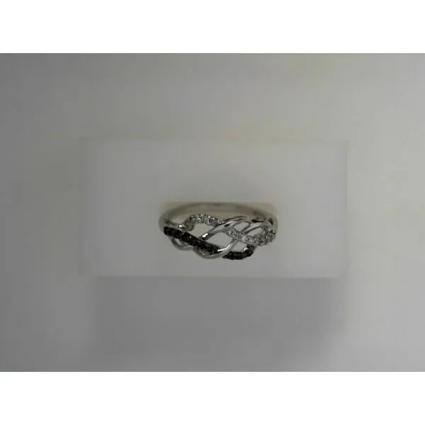 Sterling Silver Black and White Diamond Ring Tennies Jewelry Appleton, WI