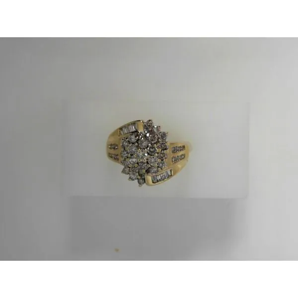 14K Yellow Gold Diamond Cluster Ring Tennies Jewelry Appleton, WI
