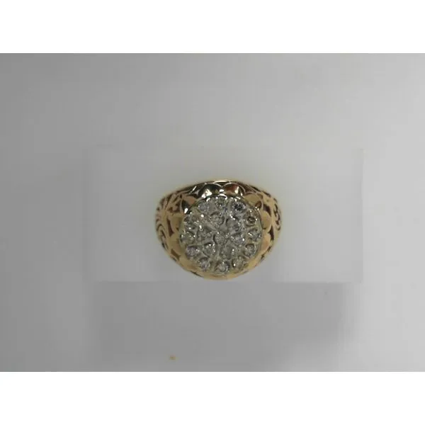 14K Yellow Gold Diamond Cluster Fashion Ring Tennies Jewelry Appleton, WI