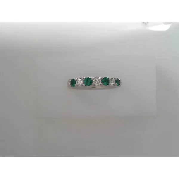 14 Karat White Gold Emerald and Diamond Fashion Ring Tennies Jewelry Appleton, WI