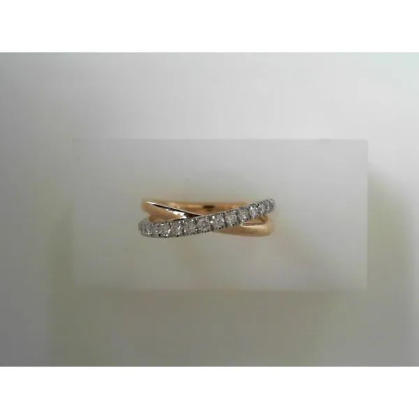 14 Karat Yellow and White Gold Diamond Criss Cross Fashion Ring Tennies Jewelry Appleton, WI