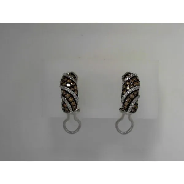 14K White Gold Chocolate & White Diamond Stud Earrings Tennies Jewelry Appleton, WI