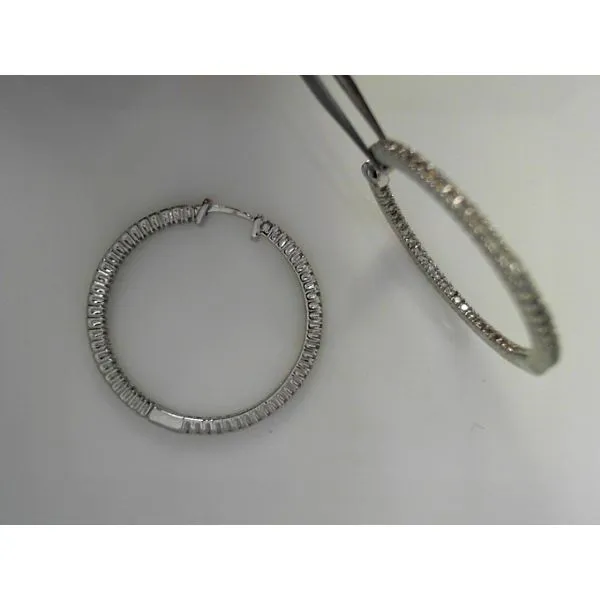 White Gold Diamond Hoop Earrings Tennies Jewelry Appleton, WI