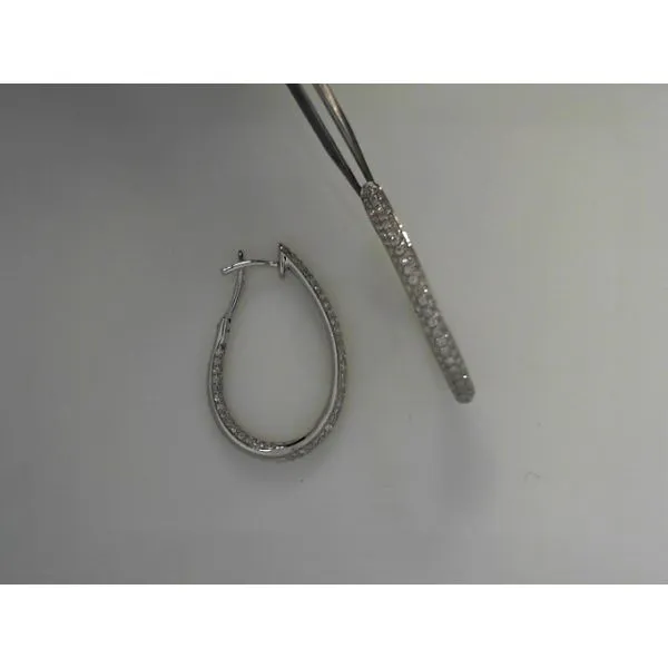 White Gold Diamond Hoop Earrings Tennies Jewelry Appleton, WI