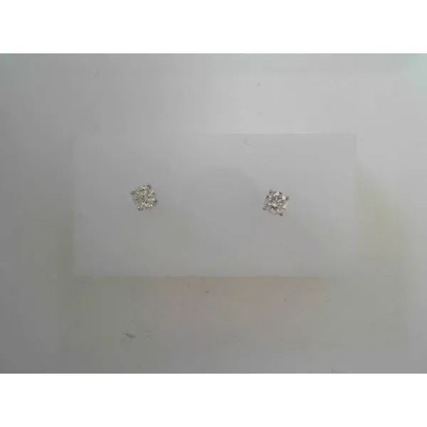 White 14 Karat Diamond Stud Earrings Tennies Jewelry Appleton, WI