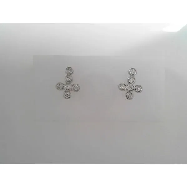 White 14 Karat Diamond Stud Cross Earrings Tennies Jewelry Appleton, WI
