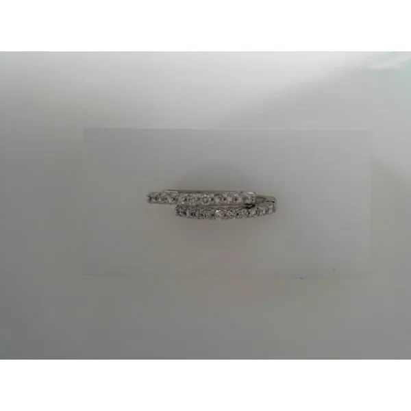 White 14 Karat Diamond Huggie Earrings Tennies Jewelry Appleton, WI