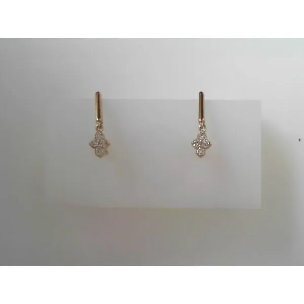 Yellow Gold Diamond Quatrefoil Earrings Tennies Jewelry Appleton, WI