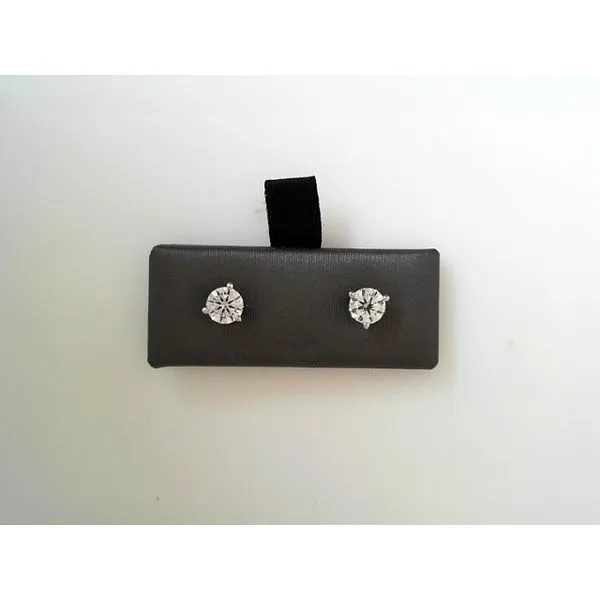 White 14 Karat Diamond Stud Earrings Tennies Jewelry Appleton, WI