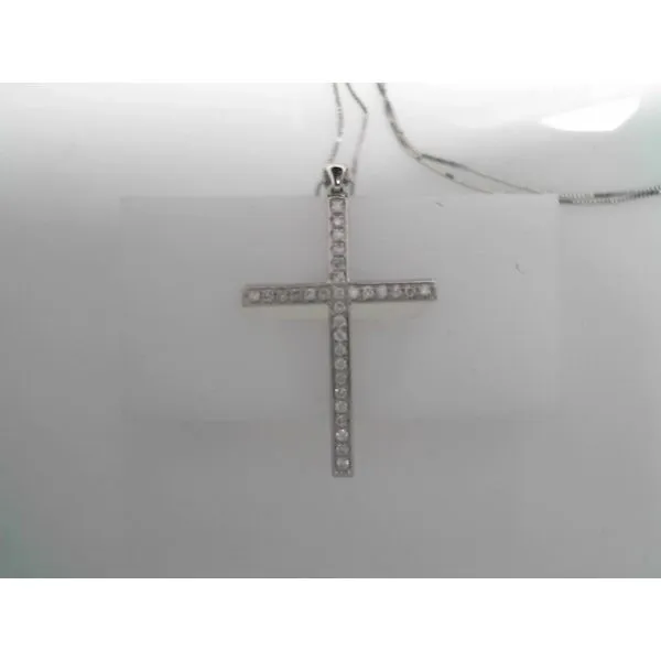 14K White Gold Diamond Cross Pendant Tennies Jewelry Appleton, WI