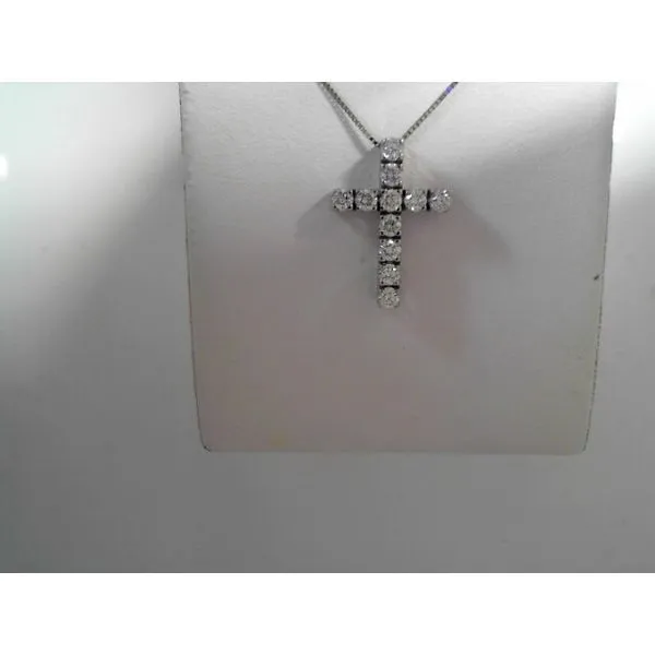 14K White Gold Diamond Cross Pendant Tennies Jewelry Appleton, WI