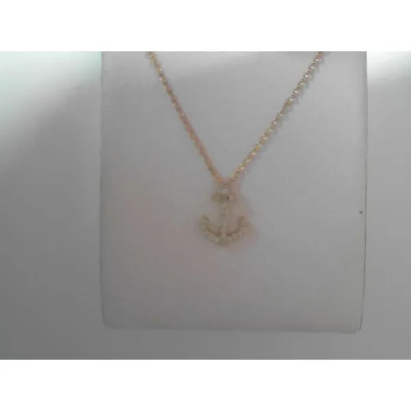 Yellow 14 Karat Diamond Anchor Pendant Tennies Jewelry Appleton, WI