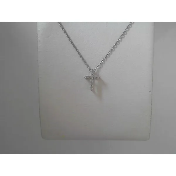 White 14 Karat Diamond Cross Pendant Tennies Jewelry Appleton, WI