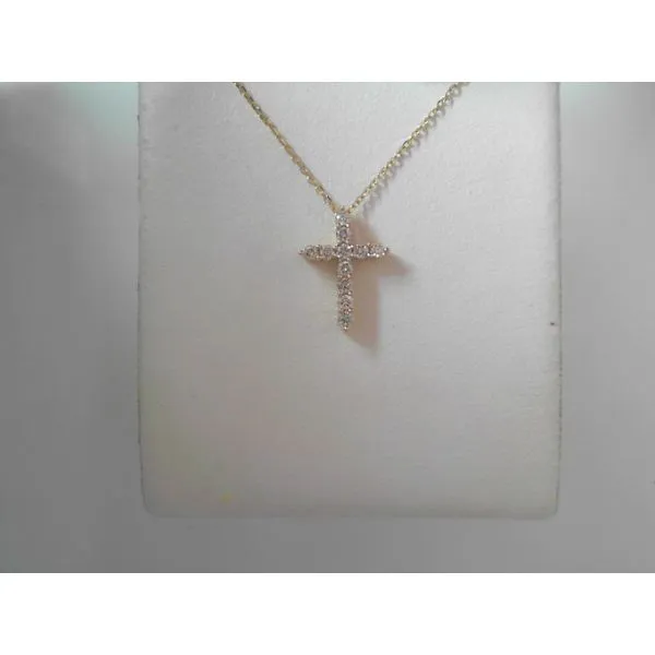 14K Yellow Gold Diamond Cross Pendant Tennies Jewelry Appleton, WI