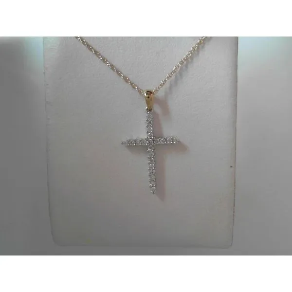 18K White Gold Diamond Cross Pendant Tennies Jewelry Appleton, WI