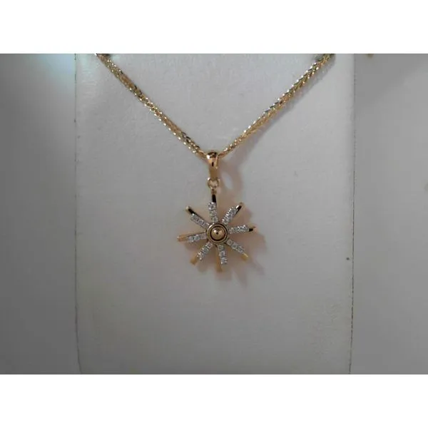 18K Yellow Gold Diamond Spinner Pendant Tennies Jewelry Appleton, WI
