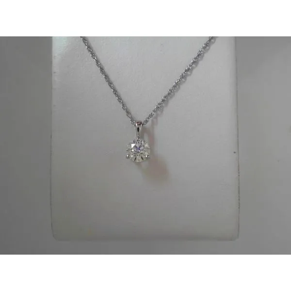 14K White Diamond Solitaire Pendant Tennies Jewelry Appleton, WI
