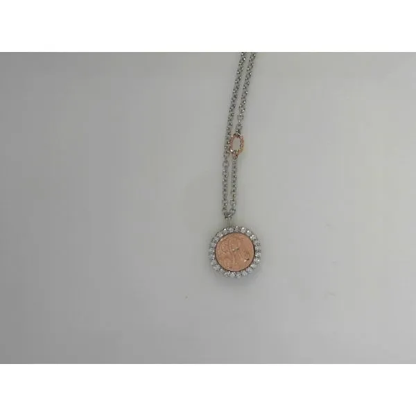 14K White and Rose Gold Diamond Monogram Necklace Tennies Jewelry Appleton, WI
