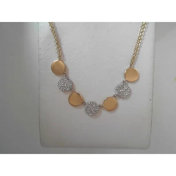 14 Karat Yellow Gold Rose Cut Diamond Necklace Tennies Jewelry Appleton, WI