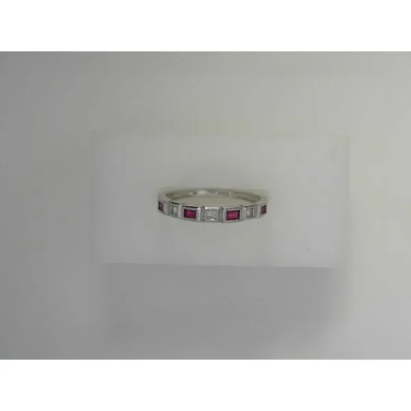 Ruby Diamond Stacker Ring in 10K White Gold Tennies Jewelry Appleton, WI