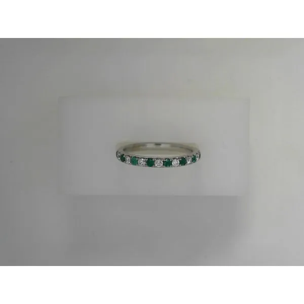 14K White Gold Emerald Diamond Ring Tennies Jewelry Appleton, WI