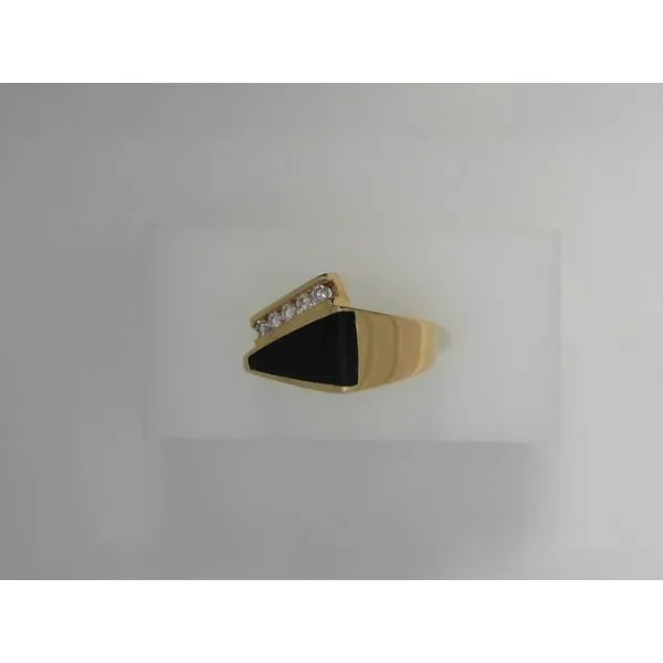 Onyx Diamond Gemstone Ring in 14K Yellow Gold Tennies Jewelry Appleton, WI