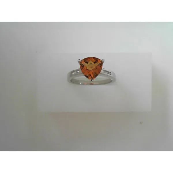 14K White Gold Trillian Citrine and Diamond Fashion Ring Tennies Jewelry Appleton, WI