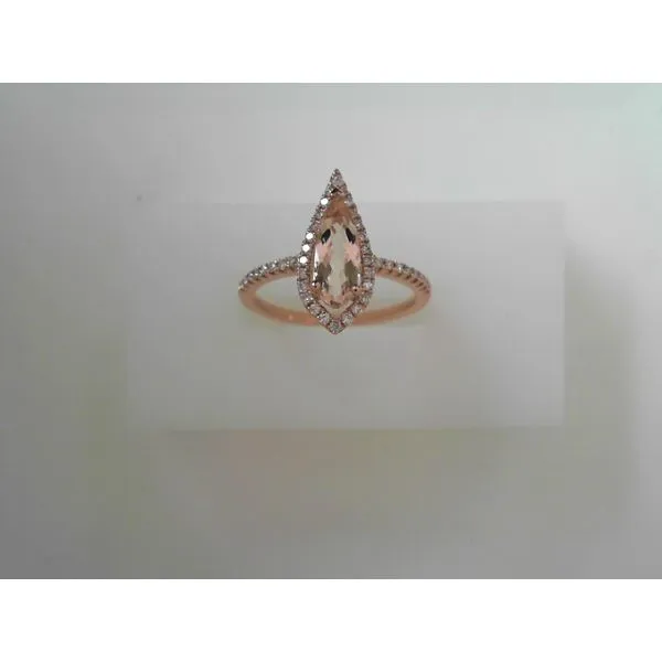 14 Karat Rose Gold Morganite and Diamond Fashion Ring Tennies Jewelry Appleton, WI