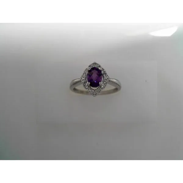 White Gold Amethyst Halo Fashion Ring Tennies Jewelry Appleton, WI